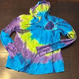 Kirra Blue and Yellow Tie-Dye Hoodie